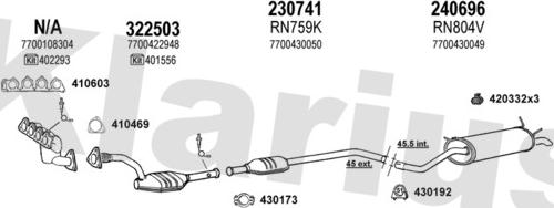Klarius 720989E - Система випуску ОГ autocars.com.ua