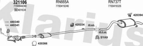 Klarius 721021U - Система випуску ОГ autocars.com.ua