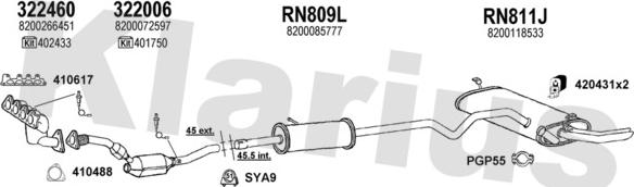 Klarius 721086U - Система випуску ОГ autocars.com.ua