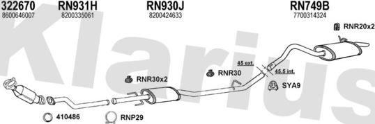 Klarius 721109U - Система випуску ОГ autocars.com.ua