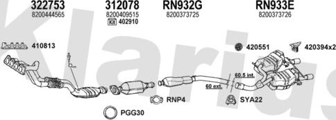 Klarius 721114U - Система випуску ОГ autocars.com.ua