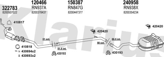 Klarius 721125E - Система випуску ОГ autocars.com.ua