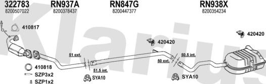 Klarius 721125U - Система випуску ОГ autocars.com.ua