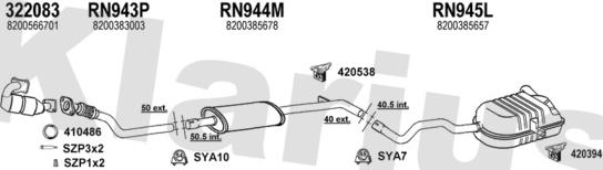 Klarius 721130U - Система випуску ОГ autocars.com.ua