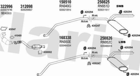 Klarius 721134E - Система випуску ОГ autocars.com.ua