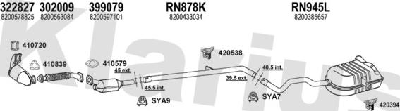 Klarius 721138U - Система випуску ОГ autocars.com.ua