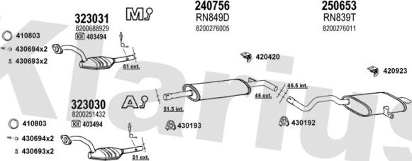 Klarius 721171E - Система випуску ОГ autocars.com.ua