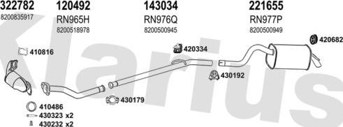 Klarius 721182E - Система випуску ОГ autocars.com.ua