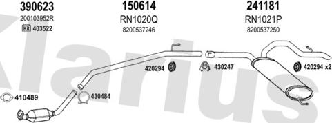 Klarius 721299E - Система випуску ОГ autocars.com.ua