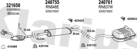 Klarius 721302E - Система випуску ОГ autocars.com.ua