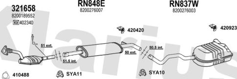 Klarius 721302U - Система випуску ОГ autocars.com.ua