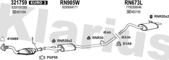Klarius 721311U - Система випуску ОГ autocars.com.ua
