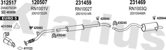 Klarius 721313E - Система випуску ОГ autocars.com.ua