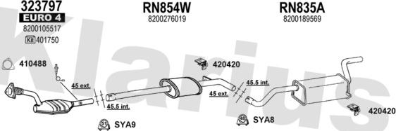 Klarius 721316U - Система випуску ОГ autocars.com.ua