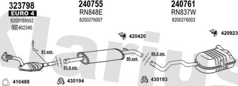 Klarius 721317E - Система випуску ОГ autocars.com.ua