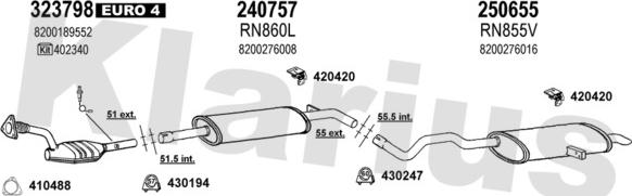 Klarius 721324E - Система випуску ОГ autocars.com.ua