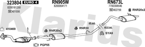 Klarius 721326U - Система випуску ОГ autocars.com.ua