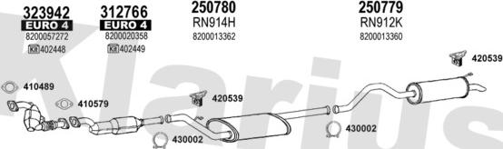 Klarius 721338E - Система випуску ОГ autocars.com.ua