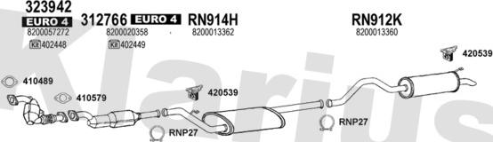 Klarius 721338U - Система випуску ОГ autocars.com.ua