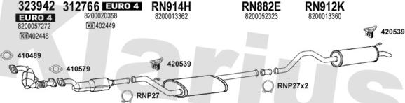Klarius 721339U - Система випуску ОГ autocars.com.ua
