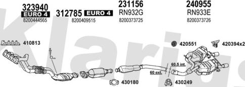 Klarius 721345E - Система випуску ОГ autocars.com.ua