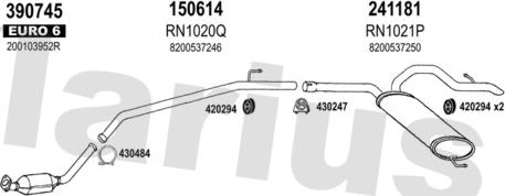 Klarius 721348E - Система випуску ОГ autocars.com.ua