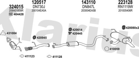 Klarius 721373E - Система випуску ОГ autocars.com.ua