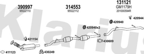 Klarius 721383E - Система випуску ОГ autocars.com.ua