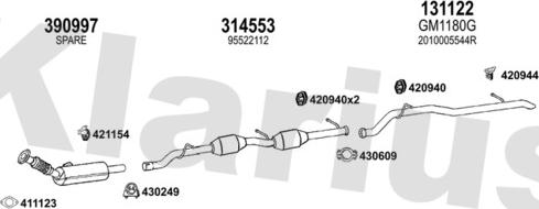 Klarius 721384E - Система випуску ОГ autocars.com.ua