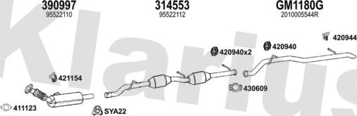 Klarius 721384U - Система випуску ОГ autocars.com.ua