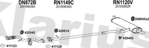 Klarius 721392U - Система випуску ОГ autocars.com.ua