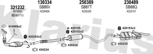 Klarius 750093E - Система випуску ОГ autocars.com.ua