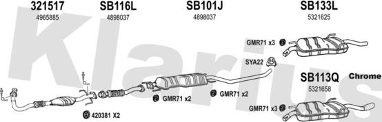 Klarius 750163U - Система випуску ОГ autocars.com.ua