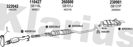 Klarius 750169E - Система випуску ОГ autocars.com.ua