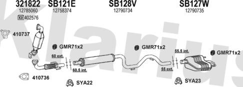 Klarius 750180U - Система випуску ОГ autocars.com.ua