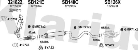 Klarius 750187U - Система випуску ОГ autocars.com.ua