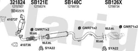 Klarius 750189U - Система випуску ОГ autocars.com.ua