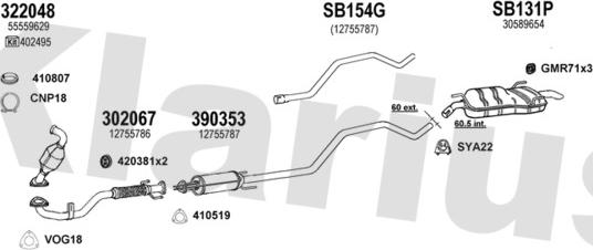 Klarius 750231U - Система випуску ОГ autocars.com.ua