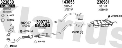 Klarius 750242E - Система выпуска ОГ avtokuzovplus.com.ua