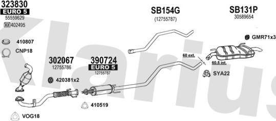 Klarius 750242U - Система випуску ОГ autocars.com.ua