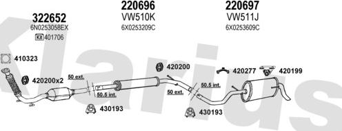 Klarius 790195E - Система випуску ОГ autocars.com.ua