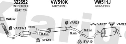 Klarius 790195U - Система випуску ОГ autocars.com.ua