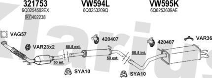 Klarius 790207U - Система випуску ОГ autocars.com.ua