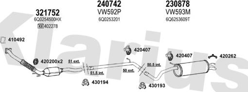 Klarius 790208E - Система випуску ОГ autocars.com.ua