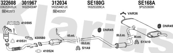 Klarius 790464U - Система випуску ОГ autocars.com.ua