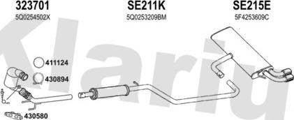 Klarius 790539U - Система випуску ОГ autocars.com.ua