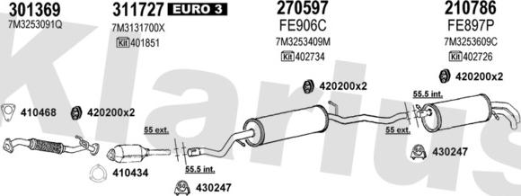 Klarius 790556E - Система выпуска ОГ avtokuzovplus.com.ua