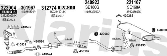 Klarius 790590E - Система випуску ОГ autocars.com.ua