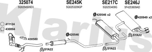 Klarius 790634U - Система випуску ОГ autocars.com.ua
