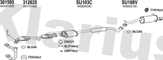 Klarius 800078U - Система випуску ОГ autocars.com.ua